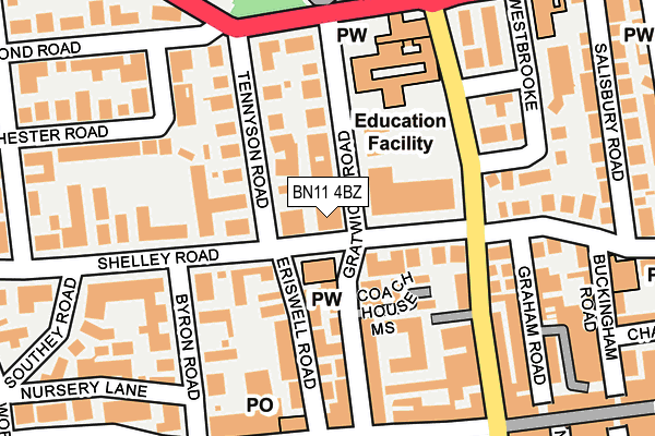 BN11 4BZ map - OS OpenMap – Local (Ordnance Survey)