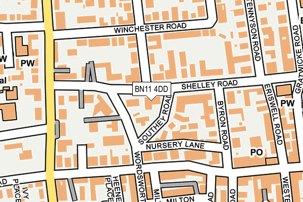 BN11 4DD map - OS OpenMap – Local (Ordnance Survey)
