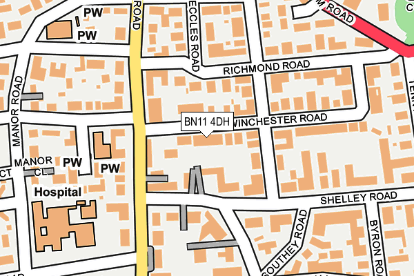 BN11 4DH map - OS OpenMap – Local (Ordnance Survey)