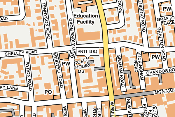 BN11 4DQ map - OS OpenMap – Local (Ordnance Survey)