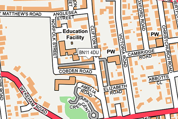 BN11 4DU map - OS OpenMap – Local (Ordnance Survey)