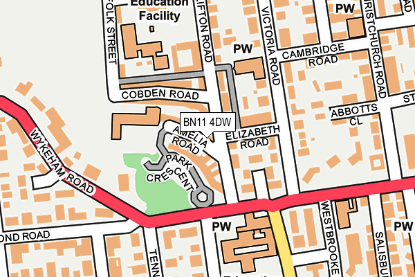 BN11 4DW map - OS OpenMap – Local (Ordnance Survey)