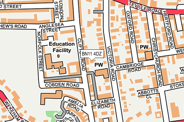 BN11 4DZ map - OS OpenMap – Local (Ordnance Survey)