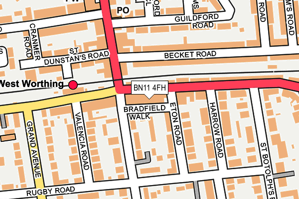 BN11 4FH map - OS OpenMap – Local (Ordnance Survey)