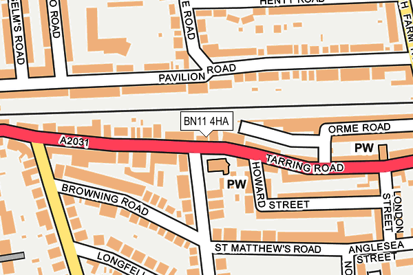 BN11 4HA map - OS OpenMap – Local (Ordnance Survey)
