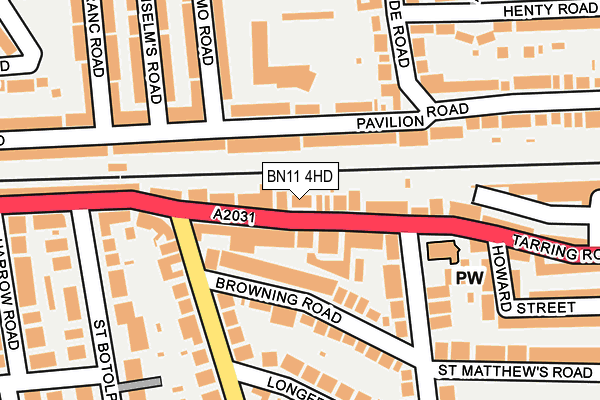 BN11 4HD map - OS OpenMap – Local (Ordnance Survey)