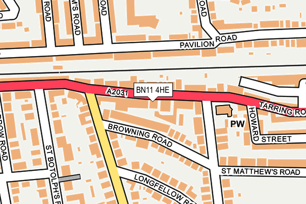 BN11 4HE map - OS OpenMap – Local (Ordnance Survey)
