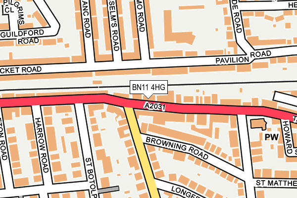BN11 4HG map - OS OpenMap – Local (Ordnance Survey)