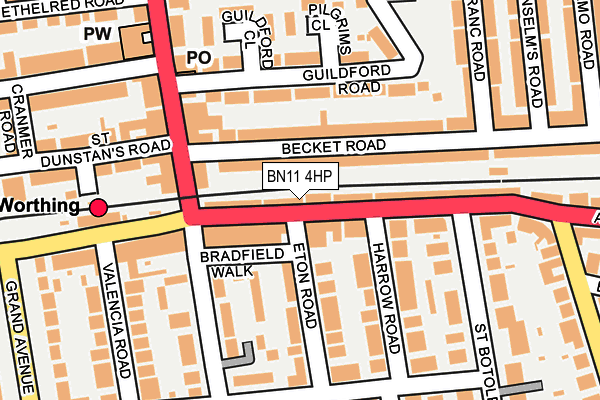 BN11 4HP map - OS OpenMap – Local (Ordnance Survey)