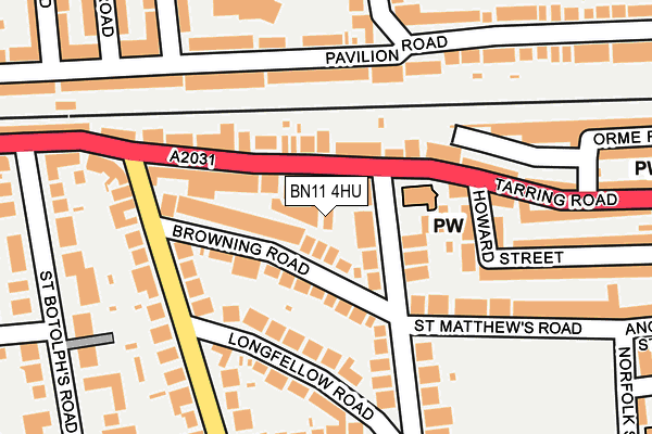 BN11 4HU map - OS OpenMap – Local (Ordnance Survey)