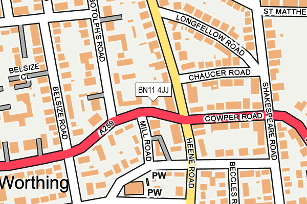 BN11 4JJ map - OS OpenMap – Local (Ordnance Survey)