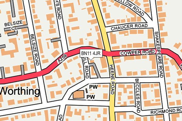 BN11 4JR map - OS OpenMap – Local (Ordnance Survey)