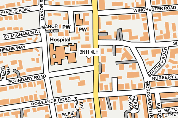 BN11 4LH map - OS OpenMap – Local (Ordnance Survey)