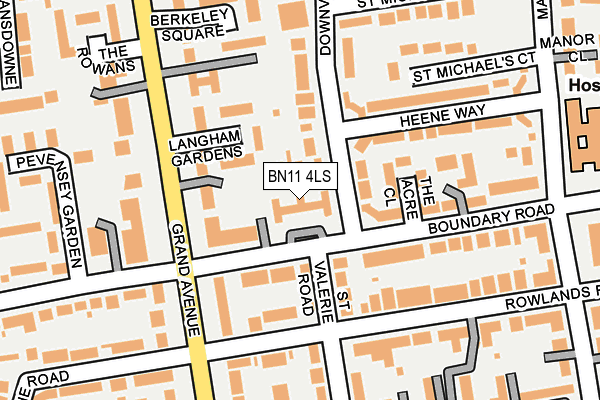 BN11 4LS map - OS OpenMap – Local (Ordnance Survey)