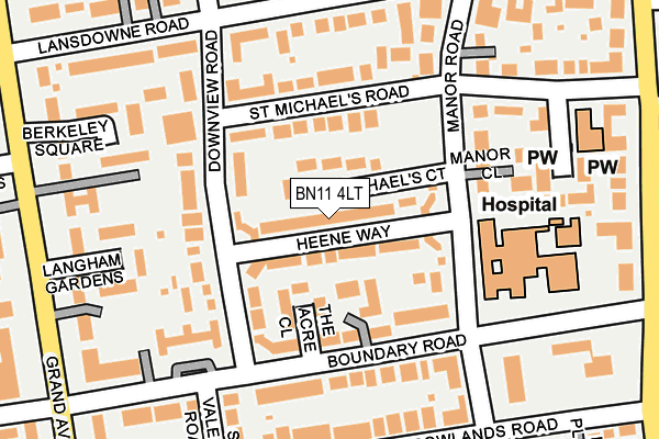 BN11 4LT map - OS OpenMap – Local (Ordnance Survey)