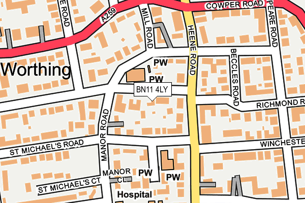 BN11 4LY map - OS OpenMap – Local (Ordnance Survey)