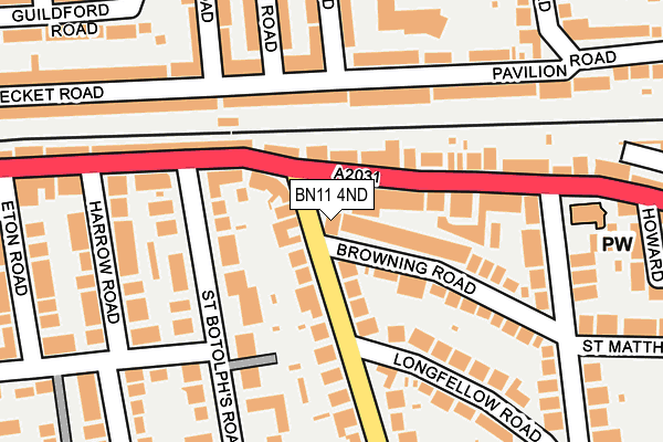 BN11 4ND map - OS OpenMap – Local (Ordnance Survey)