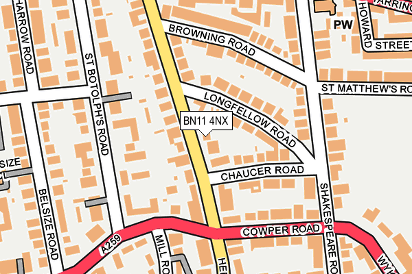 BN11 4NX map - OS OpenMap – Local (Ordnance Survey)