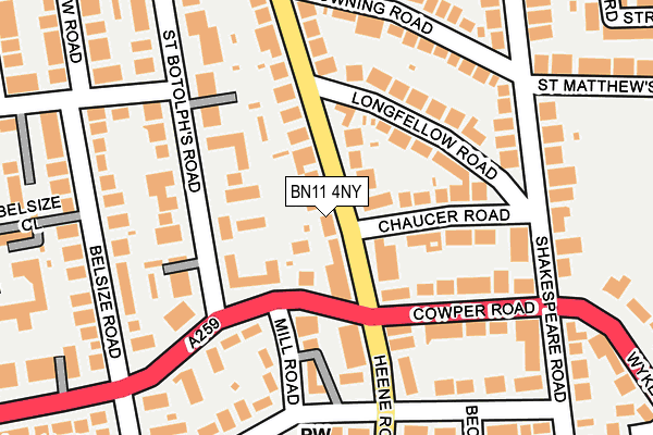 BN11 4NY map - OS OpenMap – Local (Ordnance Survey)