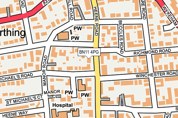 BN11 4PG map - OS OpenMap – Local (Ordnance Survey)