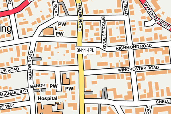 BN11 4PL map - OS OpenMap – Local (Ordnance Survey)