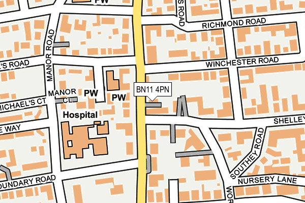 BN11 4PN map - OS OpenMap – Local (Ordnance Survey)