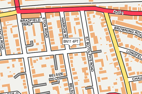 BN11 4PT map - OS OpenMap – Local (Ordnance Survey)