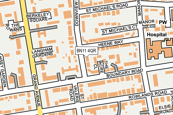 BN11 4QR map - OS OpenMap – Local (Ordnance Survey)