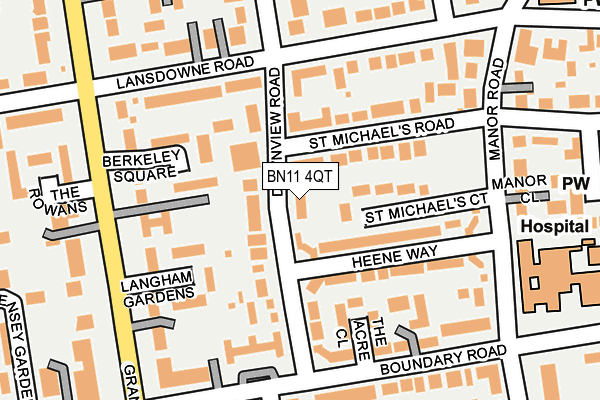 BN11 4QT map - OS OpenMap – Local (Ordnance Survey)