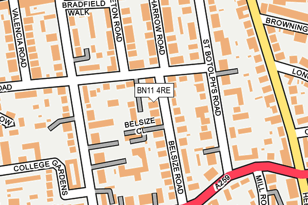 BN11 4RE map - OS OpenMap – Local (Ordnance Survey)