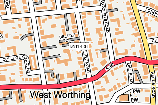 Map of 29 BELSIZE ROAD WORTHING LIMITED at local scale