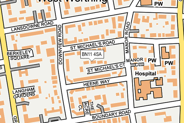 BN11 4SA map - OS OpenMap – Local (Ordnance Survey)
