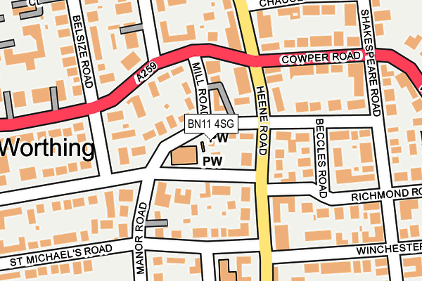 BN11 4SG map - OS OpenMap – Local (Ordnance Survey)