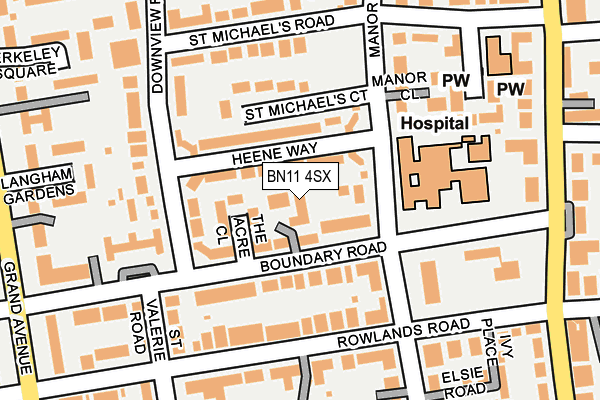 BN11 4SX map - OS OpenMap – Local (Ordnance Survey)