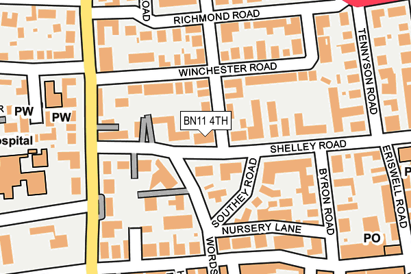 BN11 4TH map - OS OpenMap – Local (Ordnance Survey)