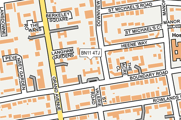 BN11 4TJ map - OS OpenMap – Local (Ordnance Survey)