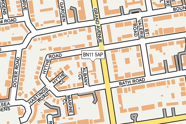 BN11 5AP map - OS OpenMap – Local (Ordnance Survey)
