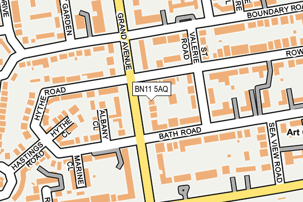 BN11 5AQ map - OS OpenMap – Local (Ordnance Survey)