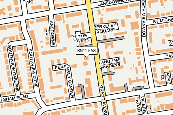 BN11 5AS map - OS OpenMap – Local (Ordnance Survey)