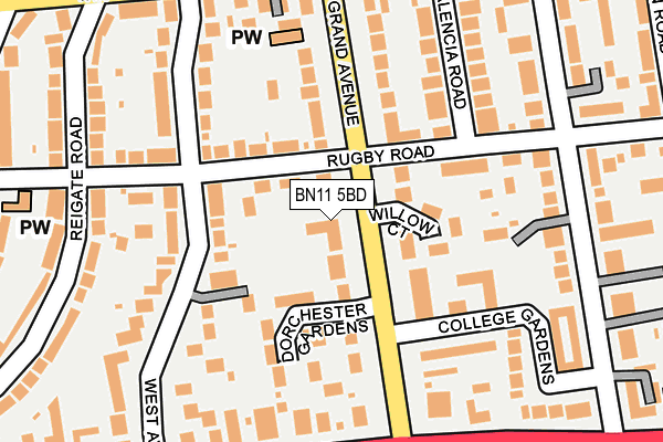 BN11 5BD map - OS OpenMap – Local (Ordnance Survey)