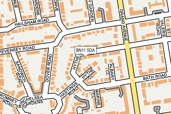 BN11 5DA map - OS OpenMap – Local (Ordnance Survey)