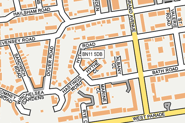 BN11 5DB map - OS OpenMap – Local (Ordnance Survey)
