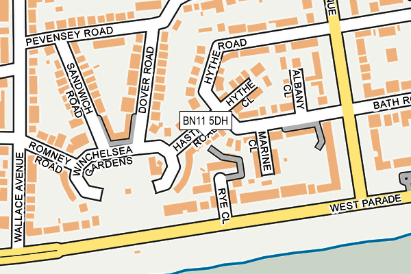 BN11 5DH map - OS OpenMap – Local (Ordnance Survey)