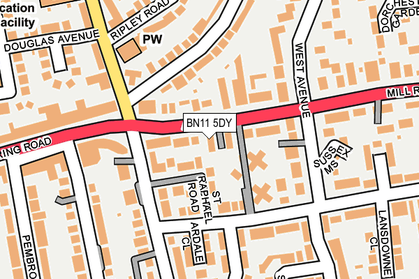 BN11 5DY map - OS OpenMap – Local (Ordnance Survey)