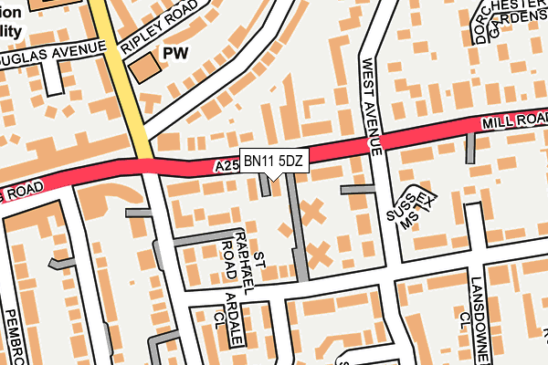 BN11 5DZ map - OS OpenMap – Local (Ordnance Survey)
