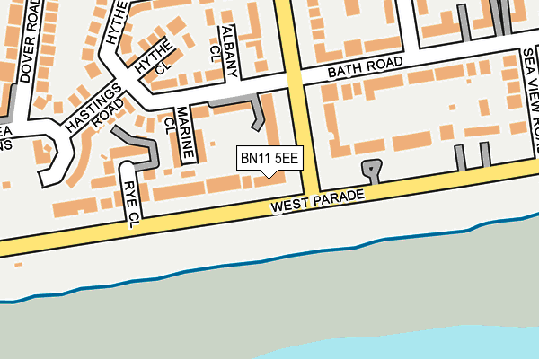 BN11 5EE map - OS OpenMap – Local (Ordnance Survey)