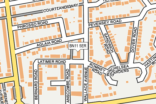 BN11 5ER map - OS OpenMap – Local (Ordnance Survey)
