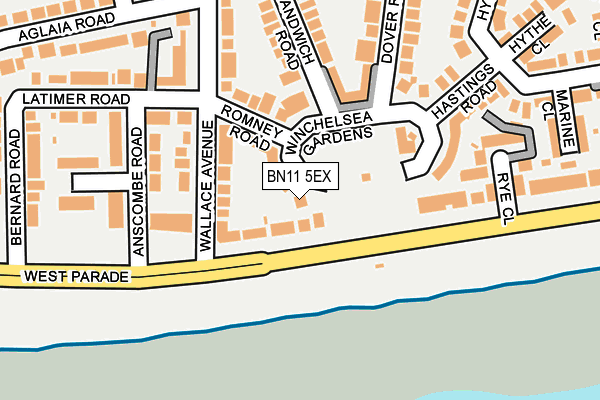 BN11 5EX map - OS OpenMap – Local (Ordnance Survey)