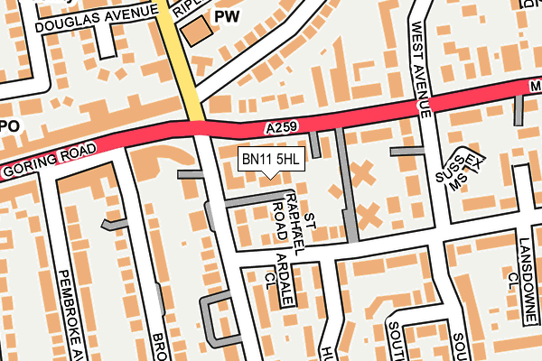 BN11 5HL map - OS OpenMap – Local (Ordnance Survey)