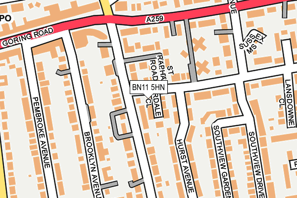 BN11 5HN map - OS OpenMap – Local (Ordnance Survey)